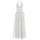 Elegant Backless Jacquard Maxi Dress