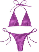 Metallic Satin Two-Pieces Bikini