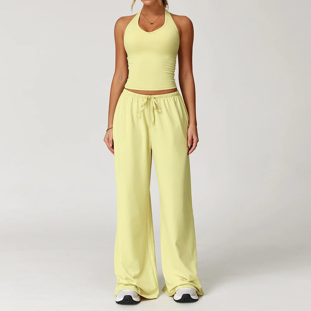 Performance Activewear Solid Pants Set