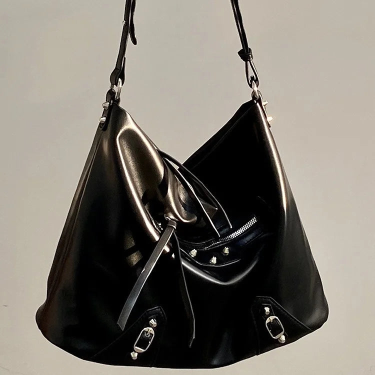 Soft Leather Black Shoulder Bag