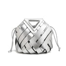 PU Leather Woven Shoulder Bag