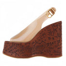 Transparent Graffiti Print Wedges Sandals