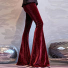 Velvet Bell Bottom Pants