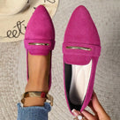 Flock Pointed Toe Slip-On Flat Shoes