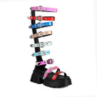 Leather Colorful Buckle Zip-Up Sandals