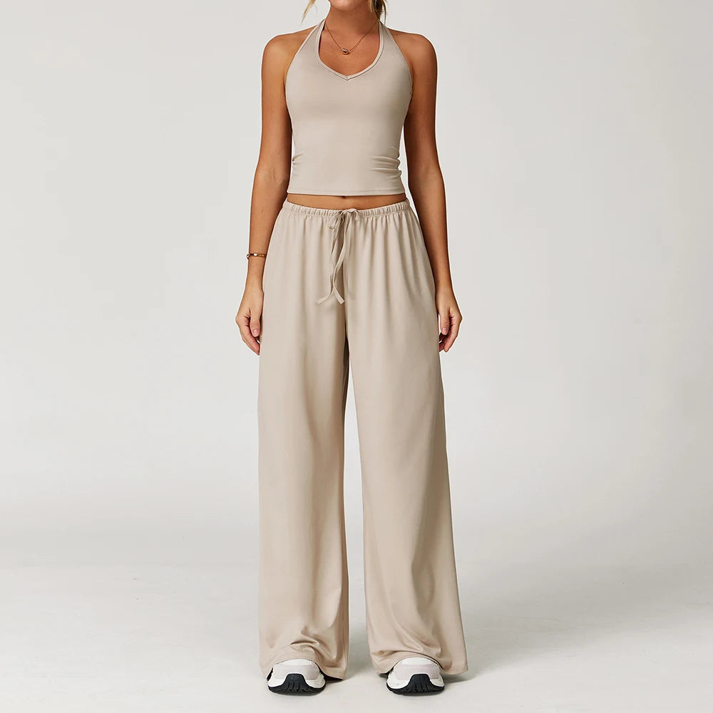 Performance Activewear Solid Pants Set