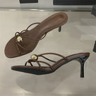 Metal Decoration Thin Heels Sandals