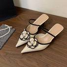 Flower Pointed Toe Pump Shoes
