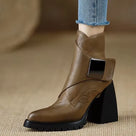 Pointed Toe Thick Square Heel Boots