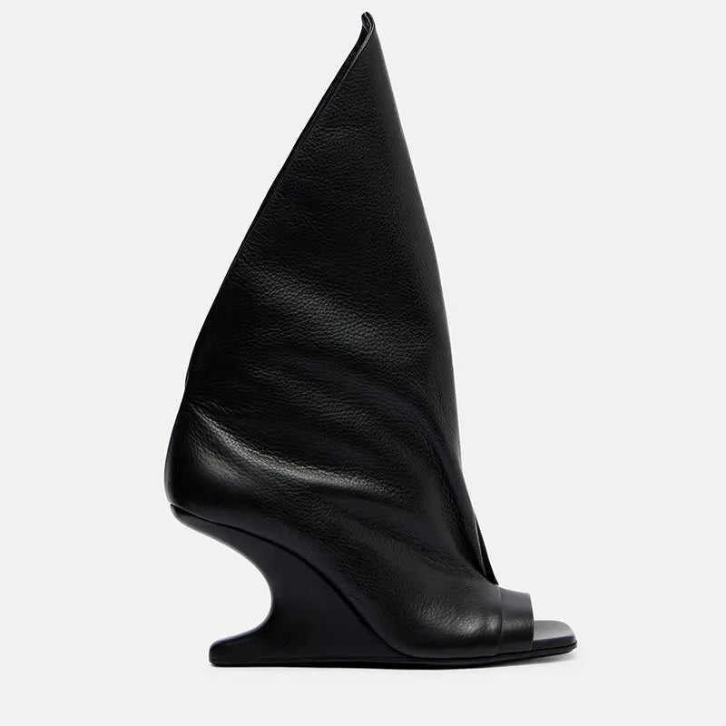 Unique Style Peep Toe Leather Boots