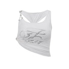 Side Tie Beaded Straps Crop Top