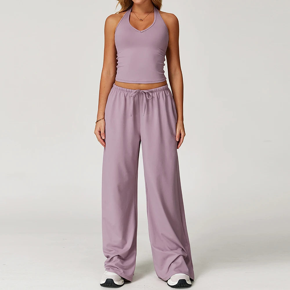 Performance Activewear Solid Pants Set