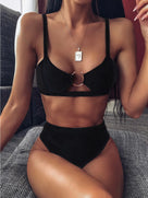 Animal Pattern Hollow Ring Bikini