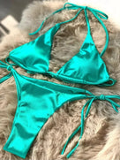 Metallic Satin Two-Pieces Bikini