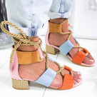 Gladiator Colorful Strap Heeled Sandal