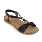 Casual Bow Style Metal Strap Flat Sandal