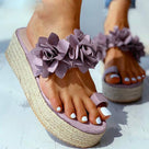 Flock Casual Flower Strap Wedges