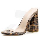 Mixed Color Open Toe Heeled Sandal