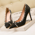 Rivet Satin High Heels Shoes