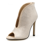 Faux Suede Rhinestone Ankle Heeled Sandal