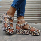 Luxury Colorful Snake Patterned Flat Wedges