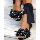 Handmade Ankle Strap Beaded Flat Sandal