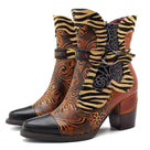 Horsehair Printed Ankle Boots
