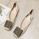 Casual Crystal Low Heel Slip On Women Flat Shoes