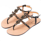 Shinning Rhinestone T-Strap Strap Flat Sandal