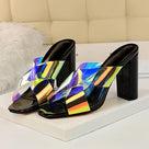 Never Say Sorry Hologram Strap Heels