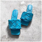 Weaved Patterned Slip On Flat Sandal