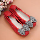 Snake Head Leather Flat Shoes