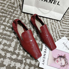 Slip On Elastic Back Square Toe Women Flat Shoes