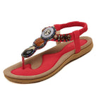 Elastic PU Leather T-Strap Sandal