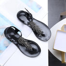 Gladiator Black Comfortable T-Strap Sandal