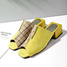 Rome Plaid Slip On Heeled Sandal