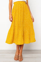 Keep It Dot Pleated Midi Skirt