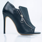 Rome PU Leather Peep Toe Side Zipper Ankle Boots