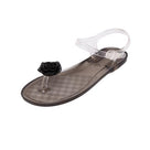 Rhinestone Flower Transparent Flat Sandal