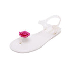 Rhinestone Flower Transparent Flat Sandal